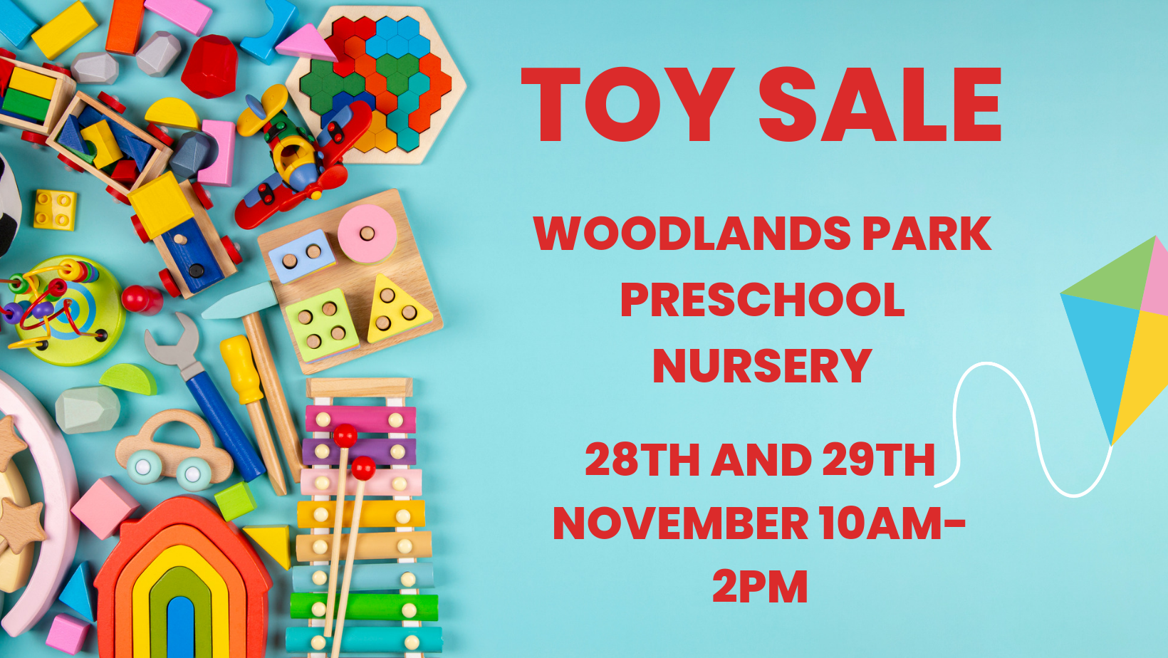 Woodlands Park Preschool Nursery- Toy sale 28th and 29th November 10am-2pm